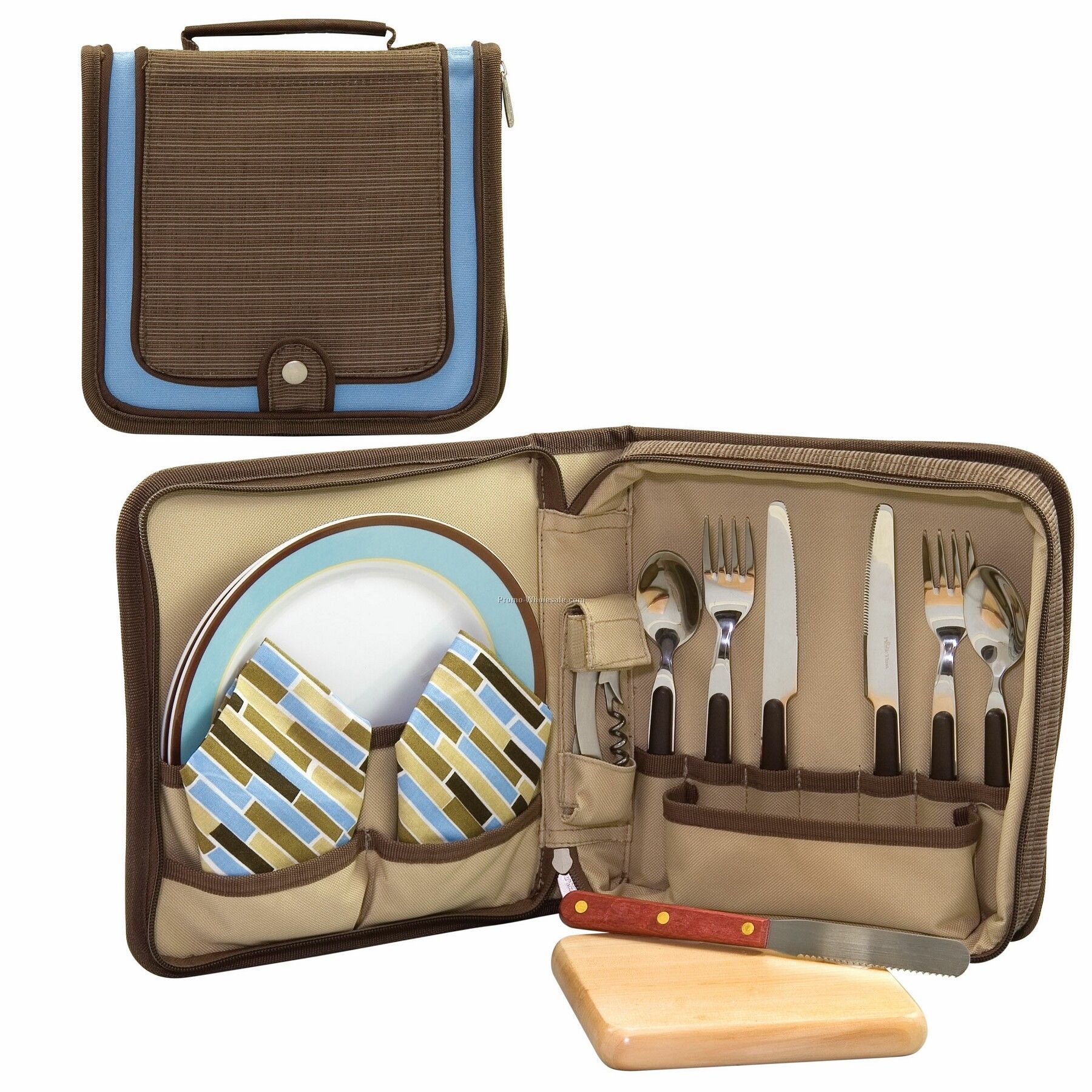 Piatto - Driftwood Travel Pack With Deluxe Wine & Cheese Service For 2