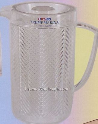 Plastic Covered Chevron Pitcher With Cover (80 Oz)