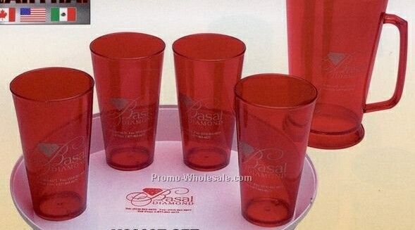 Plastic Pitcher And Pub Glass Set