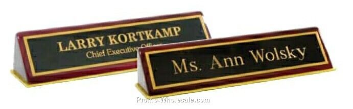 Rosewood Piano Finish Wedge Nameplate