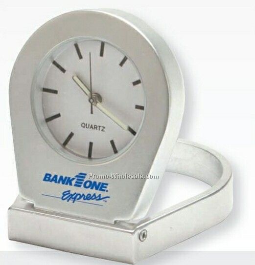 Round Coin Style Heavyweight Travel Clock ( Pad Print)