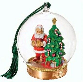Santa With Tree Memory Globe