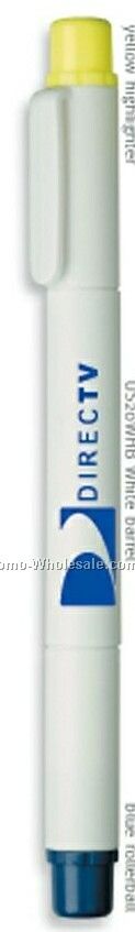 Scoop Black Rollerball Pen & Highlighter W/ White Barrel - On Sale!
