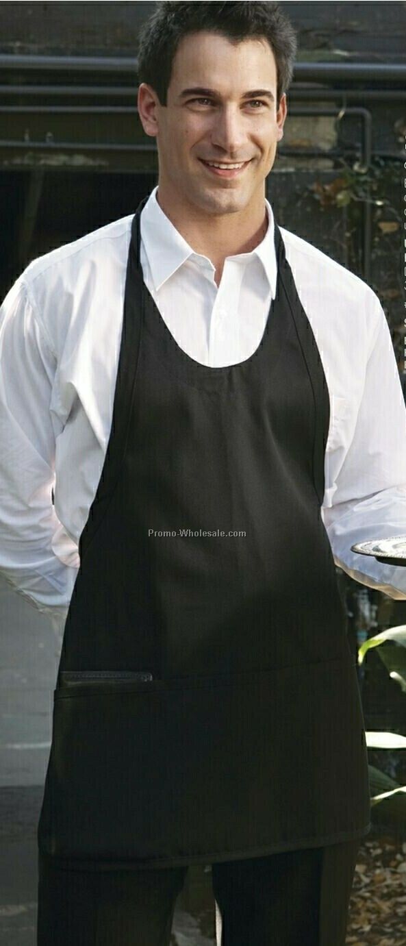 Scoop Neck Apron W/ 3 Divisional Pocket And Stipe (28"x24") / Blank