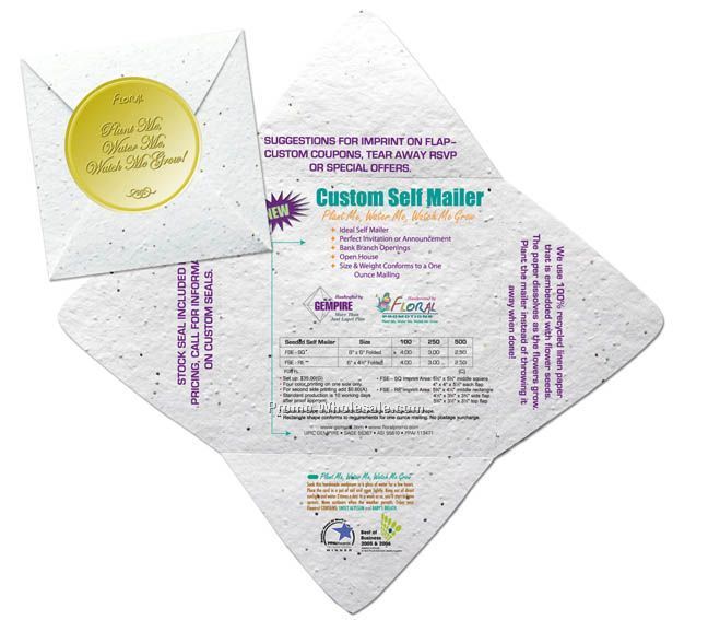 Seeded Paper Self-mailer Envelope (6"x6")