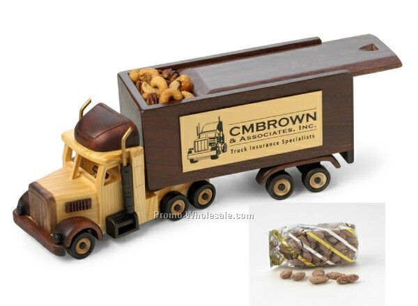 Semi Truck Nut Dispenser W/ Sliding Lid - Cinnamon Almond