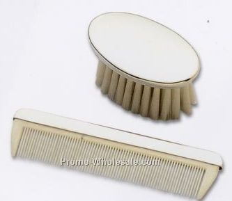 Silverplated Boy's Brush & Comb Set