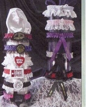 Single Bottom Laced Armband W/Imprint Emblem & Ribbon -1 Color