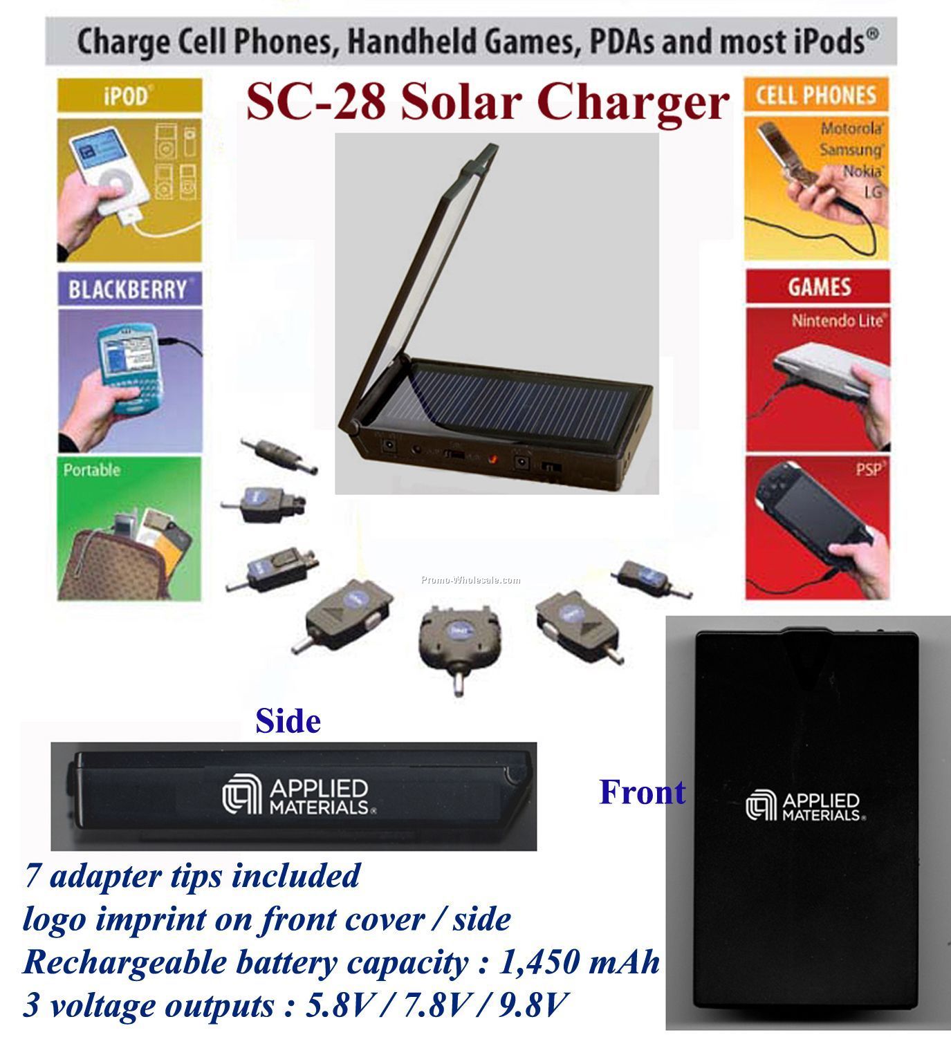 Solar Charger, Solar Flashlight, Solar Money Detector