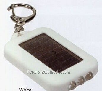 Solar LED Flashlight Keychain With Triple Light