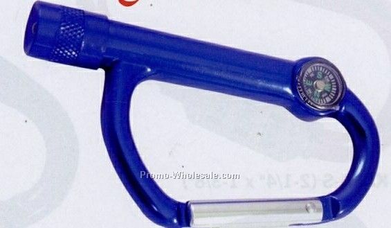 Special Aluminum Karabiner - Karacompass With Flashlight