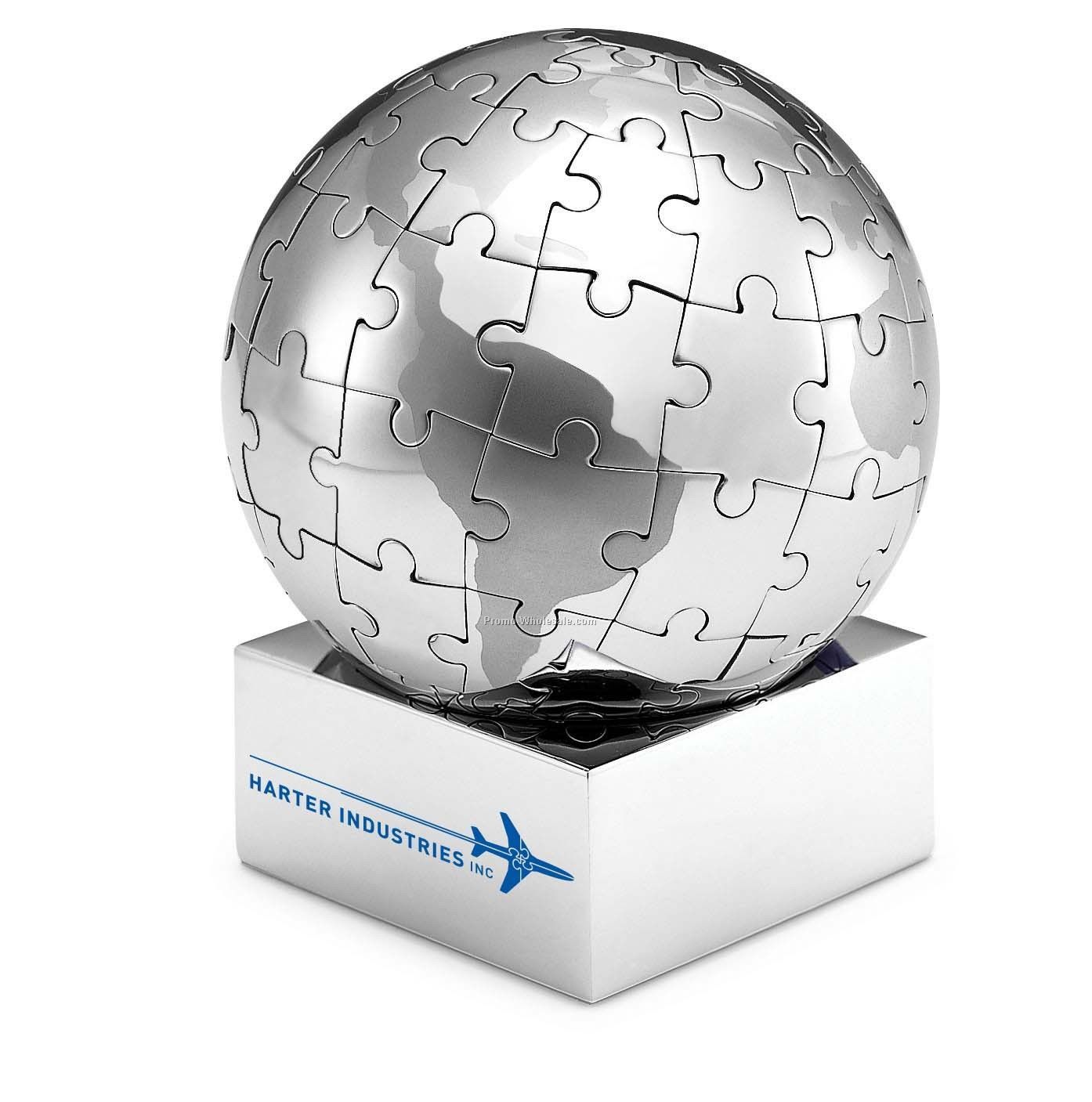 Stainless Steel Magnetic Globe Puzzle