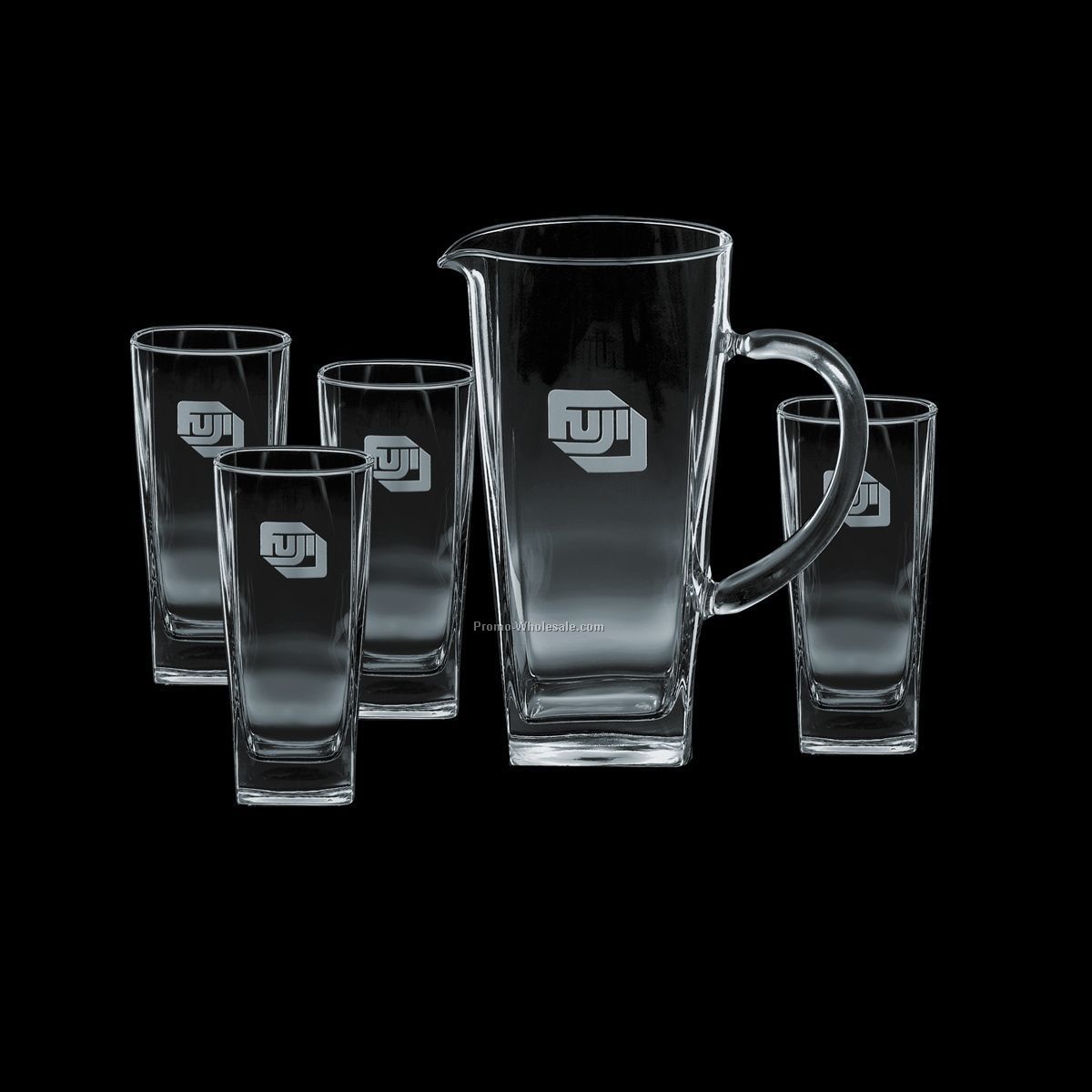 Sterling Pitcher & 4 Hiball Glasses