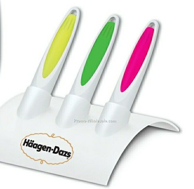 Swerve Desk Set W/ 3 Highlighters