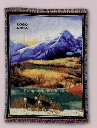 Tapestry Stock Woven Throws - Mountain Scene (53"x67")