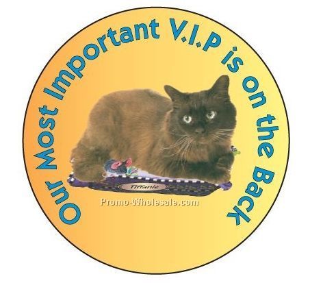 Tiffanie Cat Round Hand Mirror W/ Full Mirror Back (2-1/2")