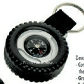 Tire Shape Compass Keyring - Direct Import