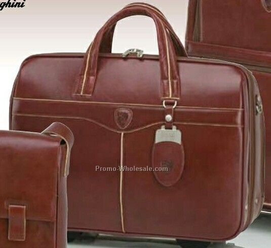 Tonino Lamborghini Brown Trolley Case 19"x13-1/2"x7-1/2"