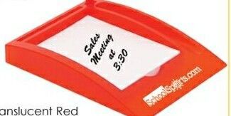 Translucent Red Desktop Memo Pad With Pen