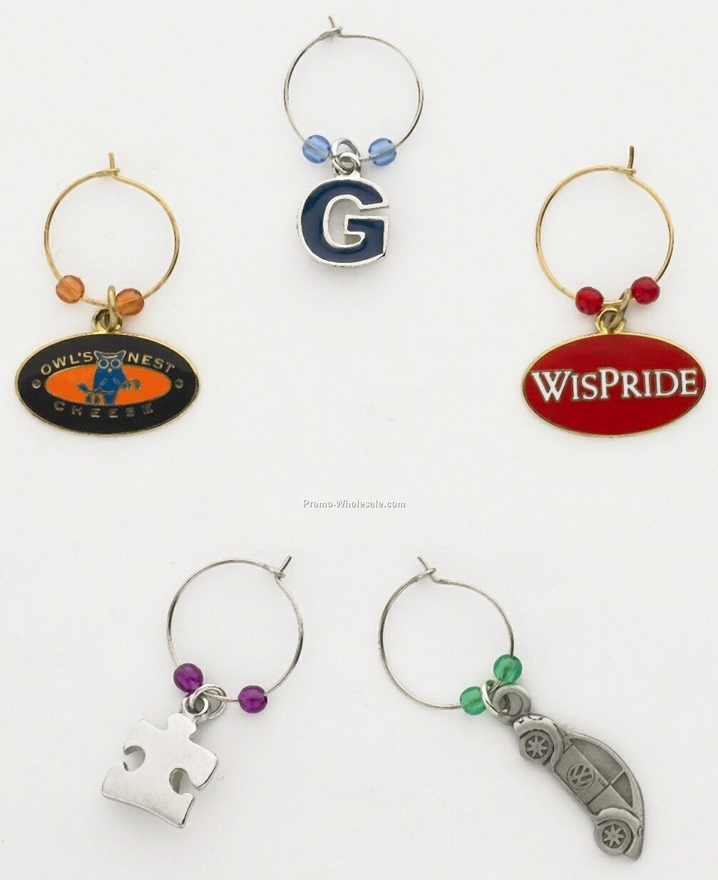 Up To 3/4" Economical Iron Soft Enamel Wine Charms