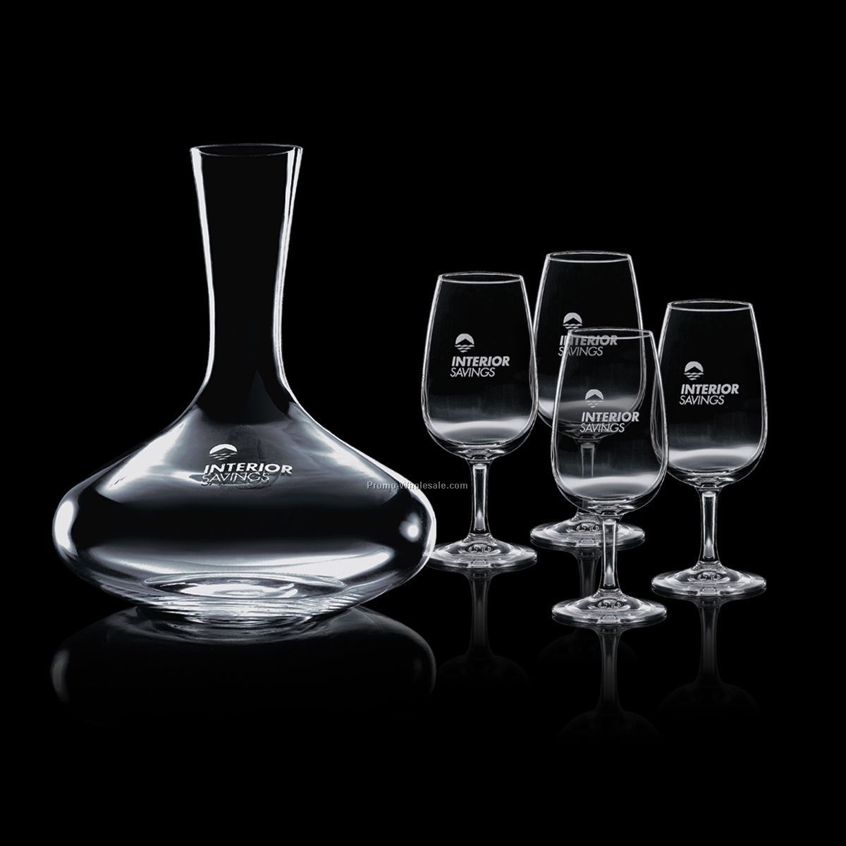 Vantage Carafe & 4 Wine Glasses