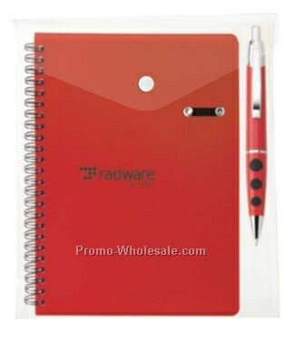 Vortex Pen Combo In Envelope W/ Double Spiral Bound Notebook