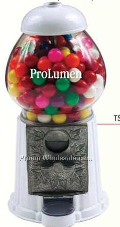 White 9" Gumball / Candy Dispenser Machine