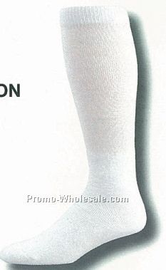 White Cushioned Sanitary Tube Baseball Socks (7-11 Medium)