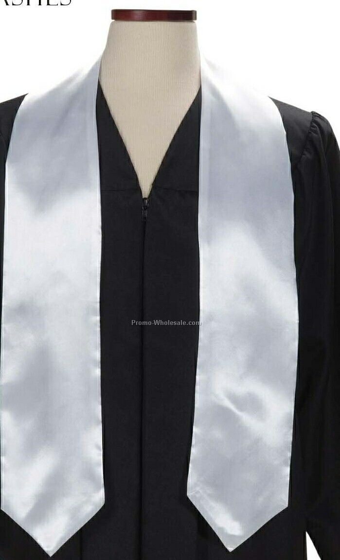 Wolfmark Extra Long White Graduation Sash
