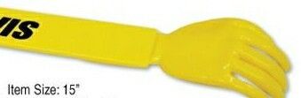 Yellow Plastic Back Scratcher W/ Shoe Horn & Hanging Chain