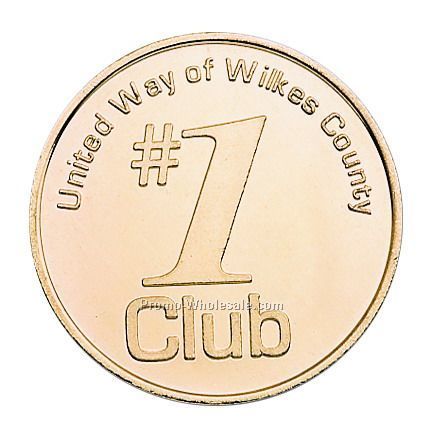 1-1/8" Goldine Golden Brass Coin / Medallion (14 Gauge)