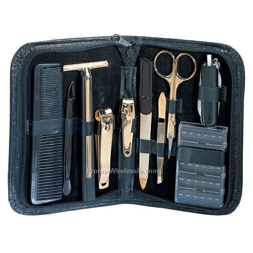 10 Piece Manicure Set W/ Black Zippered Case