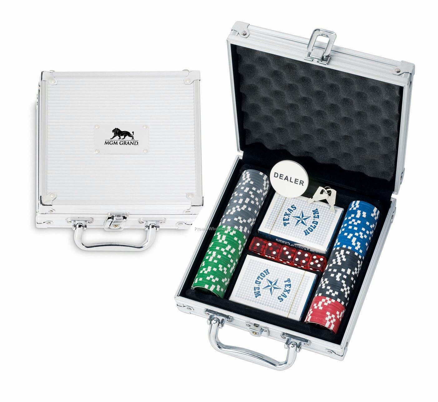 100 Pc. Poker Chip Set In Metal Box