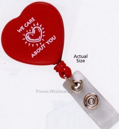 11/16"x11/16" Heart Retractable Badge Holder