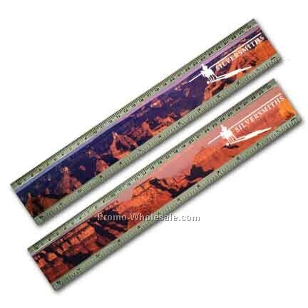 12" Acrylic Ruler; 3d Lenticular; Grand Canyon Image - Stock , Imprinted