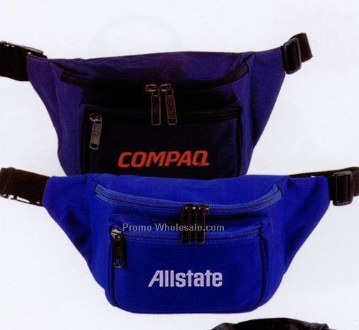 13"x5"x2-3/4" 3 Zipper Compartments Fanny Pack (Blank)
