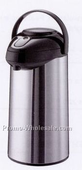 14-1/2"x7-1/4"x9-3/4" 2-1/2 Liter Steelvac Stainless Airpot With Pump Lid