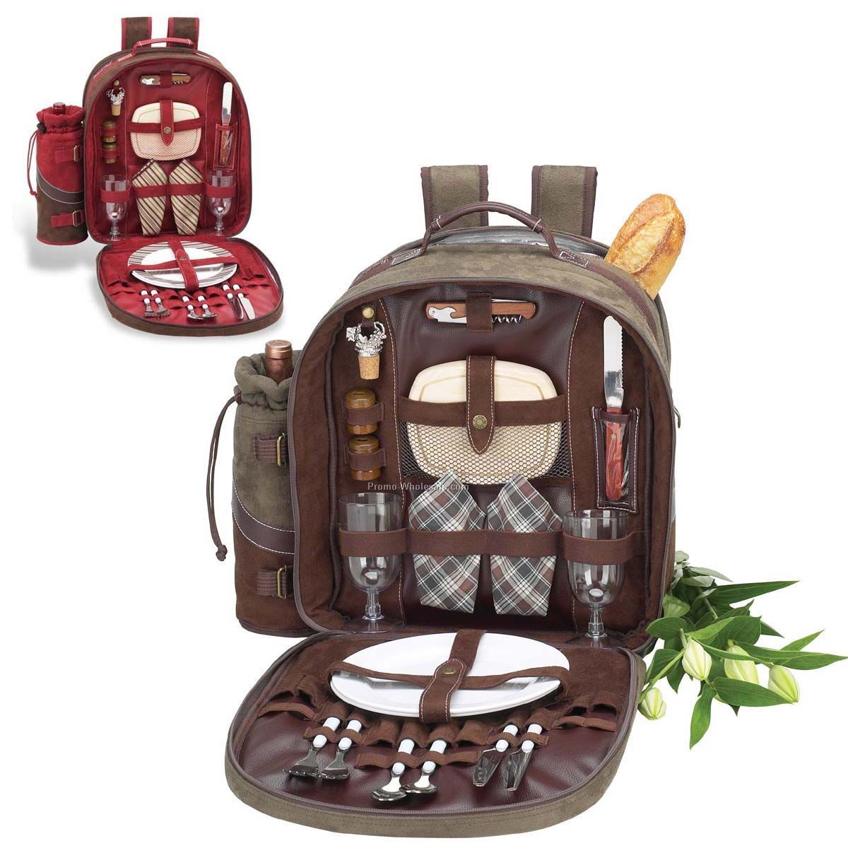 16"x17"x7.5" Picnic Backpack Cooler For Two