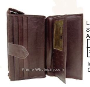 19cmx11cmx5cm Dark Brown Stone Wash 7" Companion Bag With Checkmate