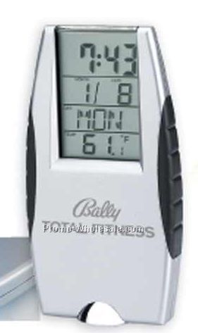 2-1/2"x4-3/4" Digital Alarm Clock With Date, Temperature & Flashlight