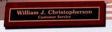 2-1/4"x8" Prestige Series Desk Wedge/ Nameplate W/ Photo Plate