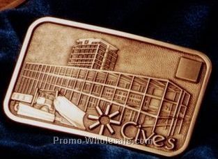 2-7/8"x1-7/8"x.162" Small Rectangle Brass Belt Buckles / Deep Relief