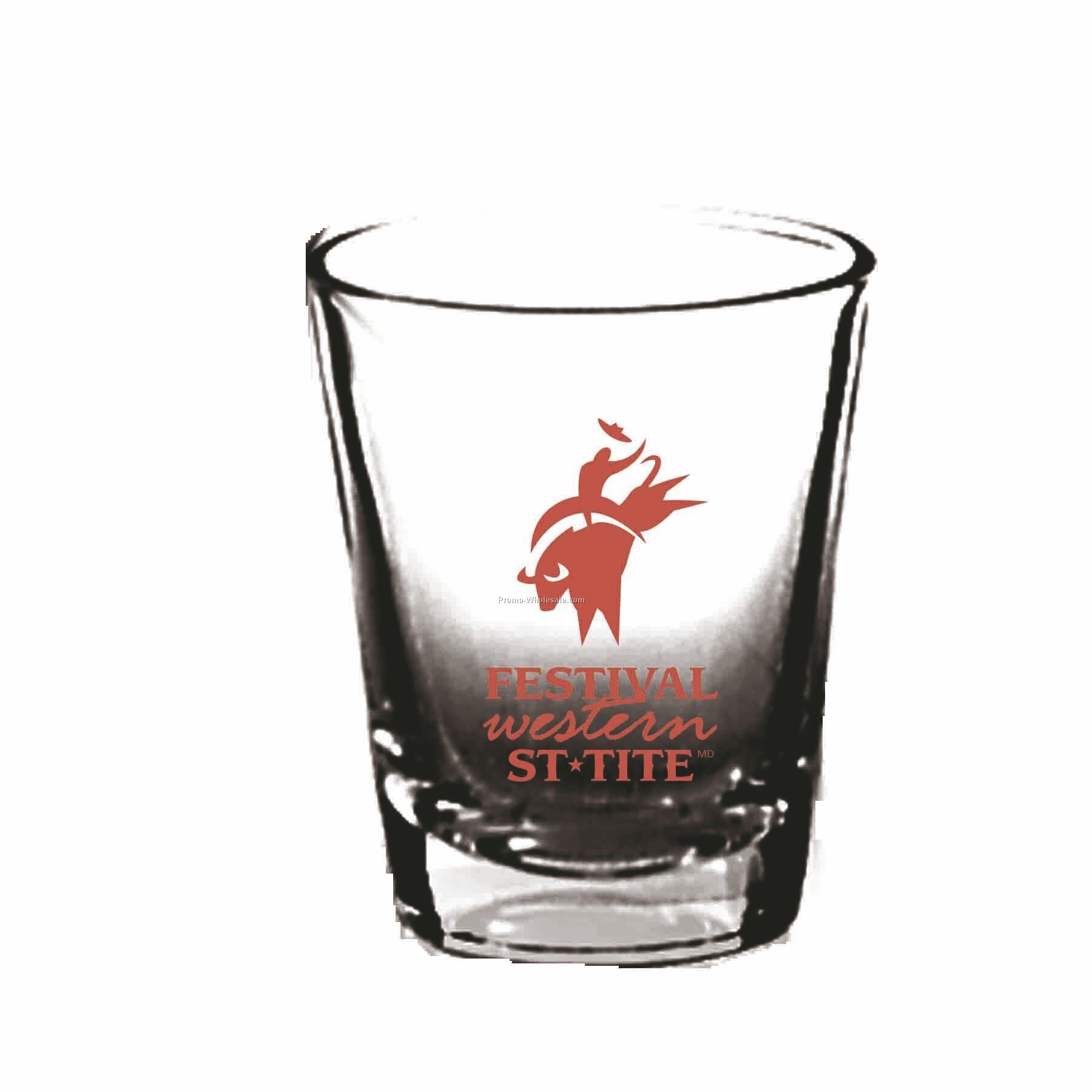 2 Oz. Short Optical Crystal Shooter Glass (Printed)