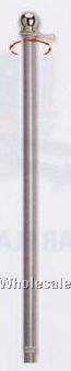 2 Piece 5' Brushed Aluminum Spinning Pole With Gold Ball