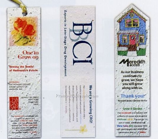 2"x7-3/4" Rectangle Printed Seed Paper Bookmark