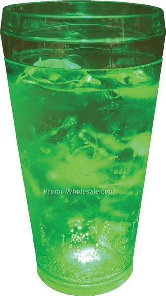 20 Oz. Blue Light Up Pint Glass W/ 5 LED Lights