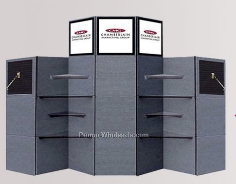 24-panel Modular Display (3 Light Box/ 8 Triangle Shelf/ 2 Slatwall Panel)