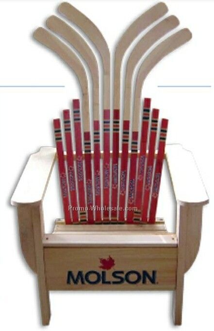 29"x36"x36" Wood Hockey Stick Adirondack Chair (30-40 Day Shipping)