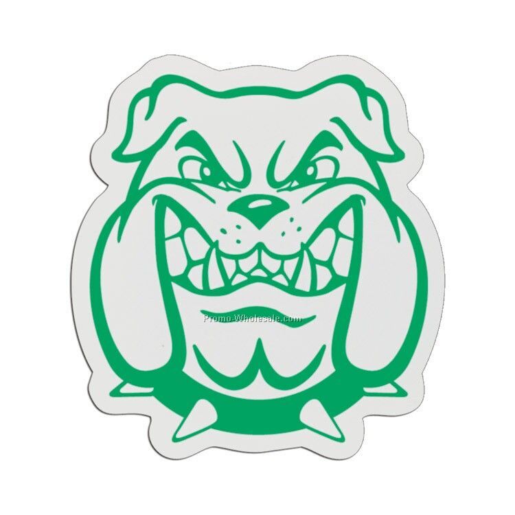 3" Bulldog Head Plastic Badge