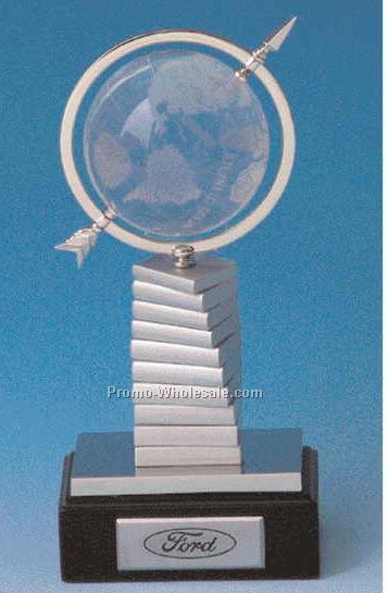3" Rotational Crystal Globe Trophy (Screened)